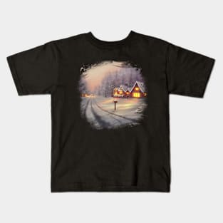 Winter Cottage Kids T-Shirt